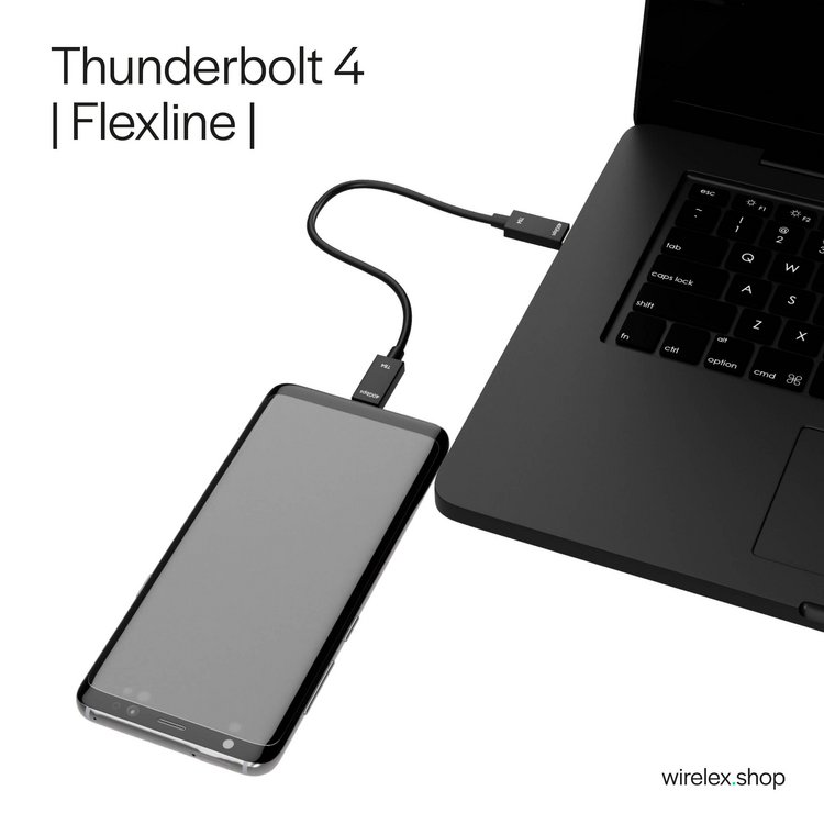 Flexline®-USB-C Verbindungskabel, USB-C Stecker auf USB-C Stecker, TB4, UltraFlex, 1,5m