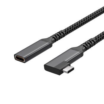 Flexline®--USB-C Ladekabel, USB C Stecker auf USB-C Stecker, 3.2, 90°, 100W PD, Textil, 1m